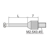 INSIZE インサイズ ダイヤルゲージ用測定子 6282-1715 1セット(2個)（直送品）
