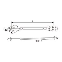 ジーネット GIGA ギガ・セレクション コンビネーションスパナ13本セット 1242ー1ーH13 1セット(2組)（直送品）