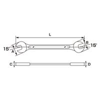 ジーネット GIGA ギガ・セレクション 両口スパナ8本セット 1241ー1ーD08 1セット(3組)（直送品）