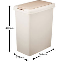 サンコープラスチック ダストボックス スリムプッシュ 26.5L ライトベージュ(セット販売：5個) 4973230030276（直送品）