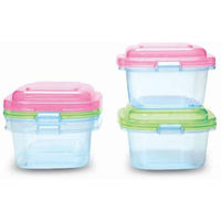 サンコープラスチック Every Pack 長方型 No.2 3P カラフル(セット販売：20個) 4973230219305（直送品）