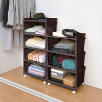 サンコープラスチック ラコン 積み重ねラック ブラウン(セット販売:10個) 4973230437075 1セット(10個)（直送品）