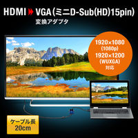 サンワサプライ HDMI-VGA変換アダプタ(HDMI Aオス-VGAメス) AD-HD24VGA 1個（直送品）