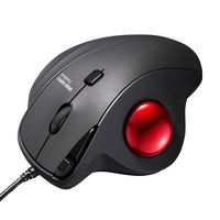 サンワサプライ 有線トラックボール 静音 5ボタン 大型サイズ 光学式 親指操作タイプ MA-TB184BK 1個