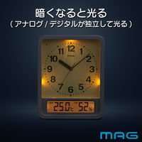 ノア精密 MAG電波自動点灯置掛両用時計 ルック W-779 WH-Z 1個