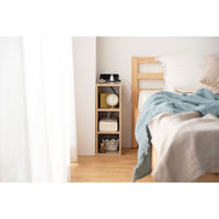 アイリスオーヤマ サイドテーブル コンセント付き テーブル 収納 ナイトテーブル 棚付き NTB-180R ライトナチュラル（直送品）