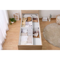 アイリスオーヤマ ウレタンマットレス付き大容量収納ベッド宮付き SS ライトナチュラル DSBM-SS 1枚（直送品）