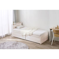 アイリスオーヤマ ウレタンマットレス付き大容量収納ベッド宮付き SS オフホワイト DSBM-SS 1枚（直送品）