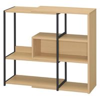 アイリスオーヤマ スライドオープンシェルフ ナチュラル/ブラック SOS-797 1台