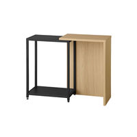 アイリスオーヤマ 伸縮サイドテーブル ナチュラル/ブラック SST-380 1台（直送品）