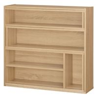 アイリスオーヤマ 棚 伸縮 ディスプレイ 収納 幅83~139×高さ80×奥行24cm ウッドスライドラック WSLR-800 ライトナチュラル 1台（直送品）