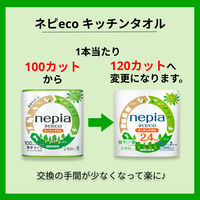 キッチンペーパー ネピeco キッチンタオル 120カット 1パック（2ロール入）王子ネピア