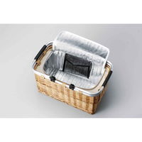 ピクニックバスケット　保冷かごバッグ　煮柳バスケット　ふた付き　ハンドル付き 253879 1個 ちどり産業（直送品）
