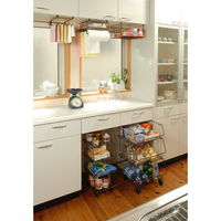 下村企販 キッチンワゴン キッチンスタッキングバスケット 4段 ブラウン 日本製 279013 1個（直送品）