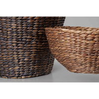 収納ボックス バスケット 内布 約 幅18×奥行26×高さ20cm かご ウォーターヒヤシンス ダークブラウン 292655 ちどり産業（直送品）