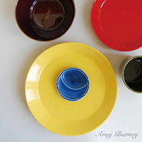 フリート プレート 22cm 箸休め 中皿 陶器 食器 日本製 イエロー 298834 1個（直送品）