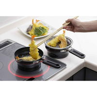 下村企販 天ぷら鍋 16cm IH対応 こし網付き 鉄製W揚げ鍋 オイルポット 活性炭カートリッジ 330572 1個（直送品）