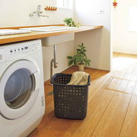 JEJアステージ ランドリーバスケット レクエア Lサイズ ダークブラウン 385239 1個（直送品）