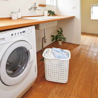 JEJアステージ ランドリーバスケット レクエア Lサイズ ホワイト 385238 1個（直送品）