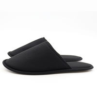 オクムラ 洗えるスリッパ 22.5cm~24.5cm 薄型携帯 天竺ニットM ブラック AAAN1901BK 1足