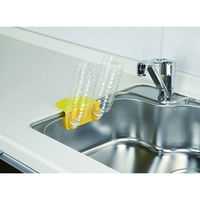 パール金属 キッチンラック ぺタッとポケット ボトル水切り 2フック イエロー 387700 1個（直送品）