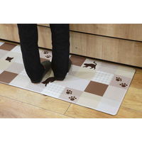 カキウチ キッチンマット 拭ける PVC 45×180cm キャットシェイプ 398181 1個（直送品）