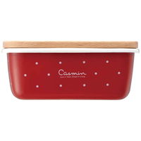 スケーター バターケース ホーロー 木蓋付き キャスミン レッド 398545 1個（直送品）