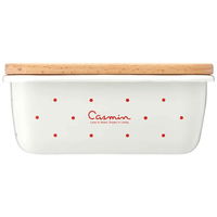 スケーター バターケース ホーロー 木蓋付き キャスミン アイボリー 398546 1個（直送品）