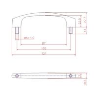 ジョー・プリンス竹下 Hー1ー1 U型取手(スタッド付)P=102 1040011101 1セット(50個)（直送品）