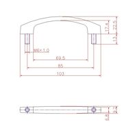 ジョー・プリンス竹下 Hー1ー2 U型取手(スタッド付)P=85 1040011102 1セット(50個)（直送品）