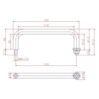 ジョー・プリンス竹下 Hー17ーSUSー4 ステンレス丸棒取手(スタッド付)P=120 1040171304 1セット(20個)（直送品）