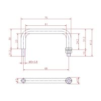 ジョー・プリンス竹下 Hー17ーSUSー7 ステンレス丸棒取手(スタッド付)P=68 1040171307 1セット(50個)（直送品）