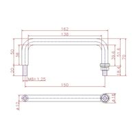 ジョー・プリンス竹下 Hー17ーSUSー11 ステンレス丸棒取手(スタッド付)P=150 1040171311 1セット(20個)（直送品）