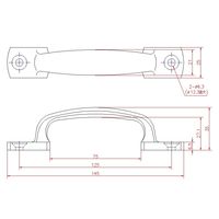 ジョー・プリンス竹下 Hー42ーSUSー1 ステンレス二ツ穴取手 P=125 1040421301 1セット(10個)（直送品）