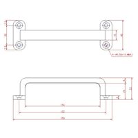 ジョー・プリンス竹下 Hー43AーSUSー1 ステンレス四ツ穴取手 P=132 1040432301 1セット(2個)（直送品）