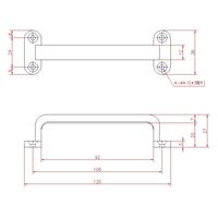 ジョー・プリンス竹下 Hー43AーSUSー2 ステンレス四ツ穴取手 P=106 1040432302 1セット(2個)（直送品）