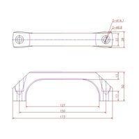 ジョー・プリンス竹下 Hー206ー2 樹脂製二ツ穴取手 P=150 1042062602 1セット(20個)（直送品）