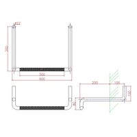 Hー343ーSUSー1 ステンレスタラップ ローレット型 φ22×300×400×100 1043431301 1セット(5個)（直送品）