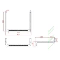 Hー343ーSUSー2 ステンレスタラップ ローレット型 φ22×300×400×50 1043431302 1セット(5個)（直送品）