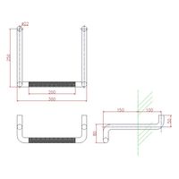 Hー343ーSUSー3 ステンレスタラップ ローレット型 φ22×250×300×50 1043431303 1セット(5個)（直送品）