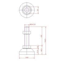 ジョー・プリンス竹下 Hー420ー3 重量用レベルボルト(ベアリング装着)M24×100mm 1044201103 1セット(5個)（直送品）
