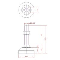 ジョー・プリンス竹下 Hー420ー4 重量用レベルボルト(ベアリング装着)M20×100mm 1044201104 1セット(5個)（直送品）