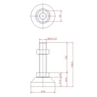 ジョー・プリンス竹下 Hー420ーSUSー3 ステンレス重量用レベルボルト(ベアリング装着)M24×100mm 1044201303 1個（直送品）