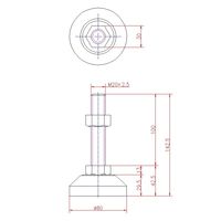 Hー420ーSUSー4 ステンレス重量用レベルボルト(ベアリング装着)M20×100mm 1044201304 1セット(2個)（直送品）