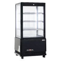 【軒先渡し】レマコム 4面ガラス冷蔵ショーケース　74リットルタイプ　R4G-74SLB　1台（直送品）