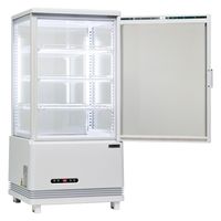 【軒先渡し】レマコム 4面ガラス冷蔵ショーケース　74リットルタイプ　R4G-74SLW　1台（直送品）