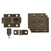 家研販売 サッシ木製用 ドア締り ブロンズ L-B 1セット(2セット)（直送品）