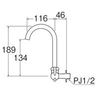 SANEI ミニセラ横形ツル首 JA265ー13 1個（直送品）