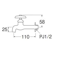 SANEI 胴長横水栓 JY20Jー13 1セット(2個)（直送品）