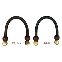 日本紐釦貿易 NBK ワックスコードハンドル 木玉・クワエ金具 チョコ 40cm (BM405A-25)　3組（直送品）